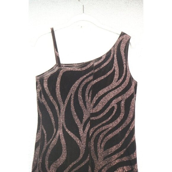 AGB Vintage Strappy Velevet Maxi Dress-Size 10-Side Slit-Whimsigoth-Glittery - Picture 12 of 12